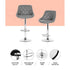 4x Bar Stools Leather Padded Gas Lift Grey