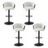 Bar Stool x4 Kitchen Dining Chair Counter Gaslift Woven Velvet Ivory