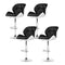 Artiss Set of 4 Gas Lift Bar Stools Black White PU Leather Swivel Chairs