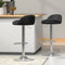 2x PU Leather Bar Stools Black Gas Lift Swivel Kitchen Counter Chairs