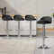 4x Adjustable PU Leather Bar Stools Gas Lift Black