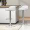 2x PU Leather Bar Stools White Gas Lift Swivel Kitchen Counter Chairs