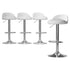 4x Bar Stools PU Leather Gas Lift White