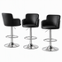 Artiss 3x Bar Stools Counter Chairs Swivel Adjustable Tub PU Leather Black