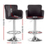 Artiss 2x Leather Bar Stools Swivel Adjustable Gas Lift PU Counter Chairs Brown