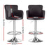 4x Bar Stools Swivel Kitchen Chairs Gas Lift Adjustable PU Leather Brown