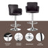 4x Bar Stools Swivel Kitchen Chairs Gas Lift Adjustable PU Leather Brown