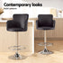 4x Bar Stools Swivel Kitchen Chairs Gas Lift Adjustable PU Leather Brown