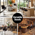 4x Bar Stools Swivel Kitchen Chairs Gas Lift Adjustable PU Leather Brown