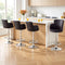 4x Bar Stools Swivel Kitchen Chairs Gas Lift Adjustable PU Leather Brown