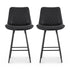 2x Bar Stools Kitchen Dining Chair Counter Stool Diamond PU Leather Black