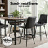 2x Bar Stools Kitchen Dining Chair Counter Stool Diamond PU Leather Black