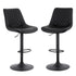 2x Bar Stools Kitchen Swivel Gas Lift Counter Chair Diamond Leather Black