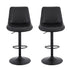 2x Bar Stools Kitchen Swivel Gas Lift Counter Chair Diamond Leather Black