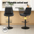 2x Bar Stools Kitchen Swivel Gas Lift Counter Chair Diamond Leather Black
