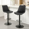 2x Bar Stools Kitchen Swivel Gas Lift Counter Chair Diamond Leather Black