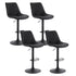 4x Bar Stools Kitchen Swivel Gas Lift Counter Chair Diamond Leather Black