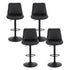 4x Bar Stools Kitchen Swivel Gas Lift Counter Chair Diamond Leather Black