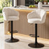 Artiss 2x Bar Stools Counter Chair Adjustable Shell Backrest Velvet Nessah Ivory