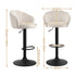 Artiss 2x Bar Stools Counter Chair Adjustable Shell Backrest Velvet Nessah Ivory