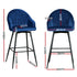 Artiss 4x Bar Stools Velvet Swivel Metal Legs Blue