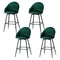 4x Velvet Swivel Bar Stools Green Metal Legs 72cm