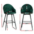 Artiss 4x Bar Stools Velvet Swivel Metal Legs Green