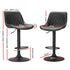 Artiss 2x Bar Stools Gas Lift Vintage Leather Black