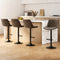 4x Vintage PU Leather Gas Lift Bar Stools Swivel Chairs Brown