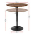 Height Adjustable Bar Table 360 Swivel Round Gaslift Design 60cm Rustic Brown Black