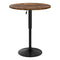 Height Adjustable Bar Table 360 Swivel Round Gaslift Design 60cm Rustic Brown Black