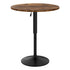 Height Adjustable Bar Table 360 Swivel Round Gaslift Design 60cm Rustic Brown Black