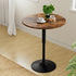 Height Adjustable Bar Table 360 Swivel Round Gaslift Design 60cm Rustic Brown Black