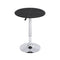 Bar Table Round Swivel Height Adjustable 62cm Modern PVC Leather Black