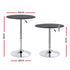Artiss Bar Table Round Swivel Height Adjustable 62cm Modern PVC Leather Black