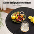 Artiss Bar Table Round Swivel Height Adjustable 62cm Modern PVC Leather Black