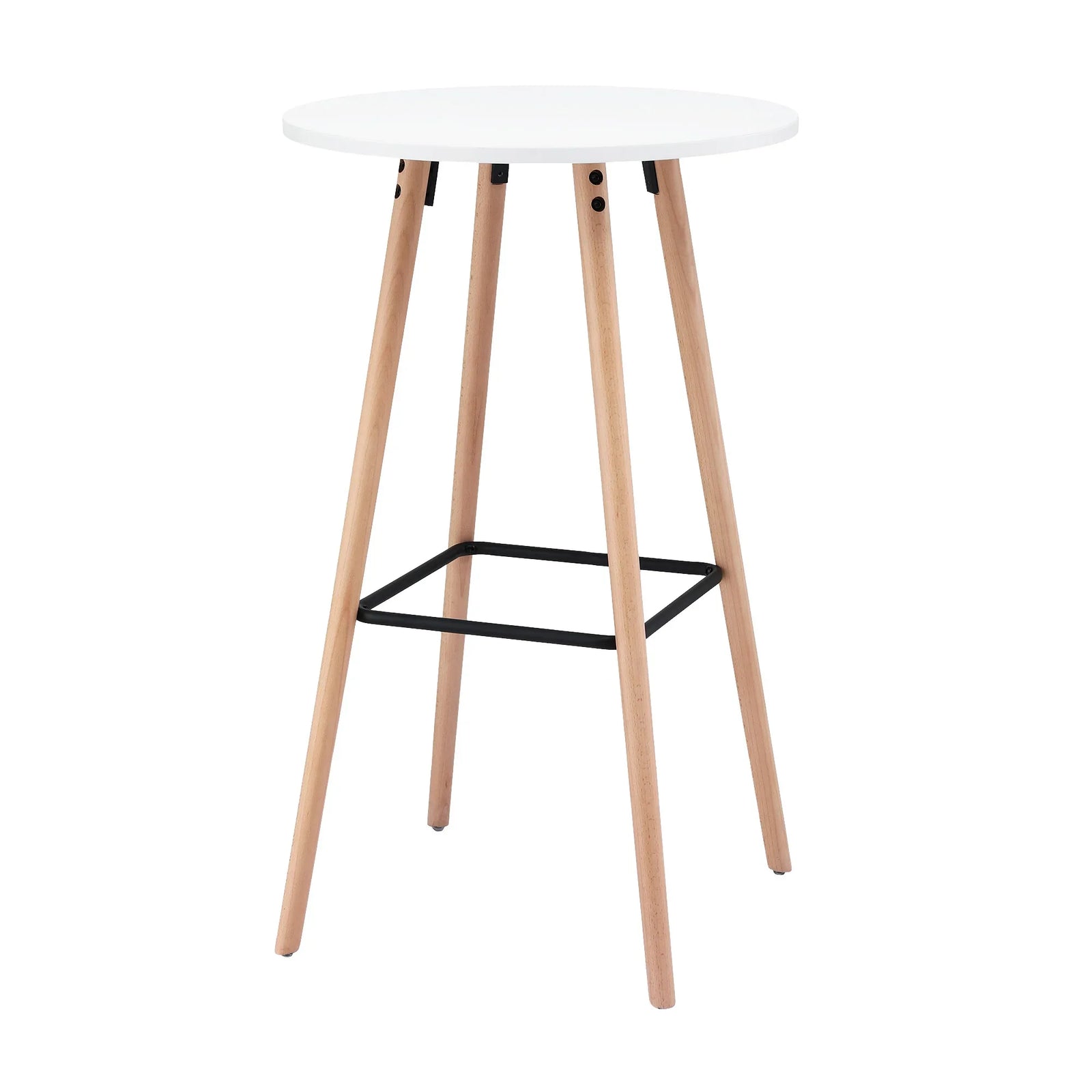Bar Table Round Counter Kitchen Dining Desk Pub 98cm Height Wood White