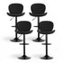 4x Bar Stools Kitchen Swivel Gas Lift Counter Chair Shell Leather Black