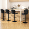4x Bar Stools Kitchen Swivel Gas Lift Counter Chair Shell Leather Black
