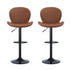 2x Bar Stools Kitchen Swivel Gas Lift Counter Chair Shell Leather Brown