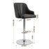 Artiss Bar Stool X2 Gas Lift Adjustable Curved Striped Backrest PU Leather Black