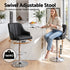 Artiss Bar Stool X2 Gas Lift Adjustable Curved Striped Backrest PU Leather Black