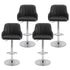 Artiss Bar Stool X4 Gas Lift Adjustable Curved Striped Backrest PU Leather Black