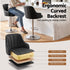 Artiss Bar Stool X4 Gas Lift Adjustable Curved Striped Backrest PU Leather Black
