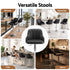 Artiss Bar Stool X4 Gas Lift Adjustable Curved Striped Backrest PU Leather Black