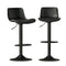 Artiss Bar Stools – Set of 2, PU Leather, PP Backrest, Adjustable Swivel, Black