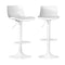 Artiss Bar Stools – Set of 2, PU Leather, PP Backrest, Adjustable Swivel, White