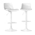 Artiss Bar Stools – Set of 2, PU Leather, PP Backrest, Adjustable Swivel, White
