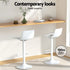 Artiss Bar Stools – Set of 2, PU Leather, PP Backrest, Adjustable Swivel, White