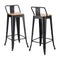 Artiss Set of 2 Metal Bar Stools Industrial Counter Height 77cm with Backrest